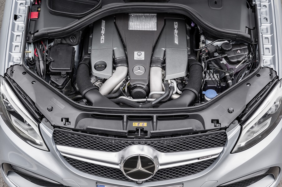 Mercedes-AMG GLE 63 (C 292) 2014; 5,5-Liter V8-Biturbomotor, 410-430 kW(557-585 PS), 700-760 Nm 5.5-litre V8-biturbo engine, 410-430 kW(557-585 hp), 700-760 Nm