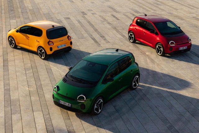 Twingo E-Tech eléctrico Mango, Verde y Rojo
